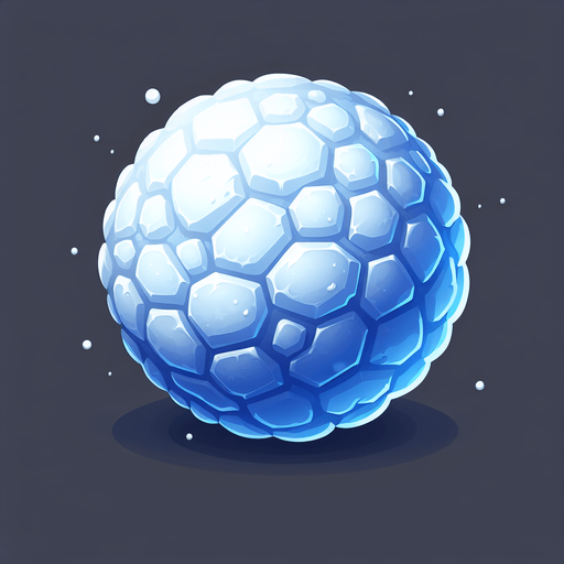 snow ball.
Single Game Texture.  In-Game asset.  2d.  Blank background.  High contrast