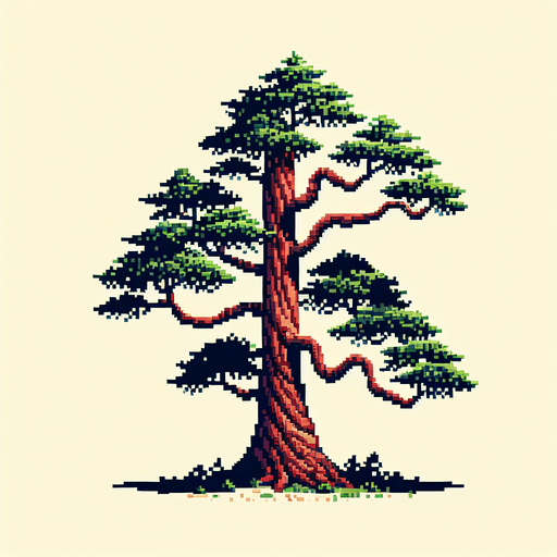 pixelart. A redwood tree branch ..
Single Game Texture. In-Game asset. 2d. Blank background. High contrast. No shadows.
