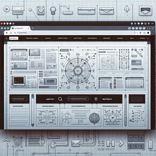 A clean and functional browser UI designed to display a technical instruction website. The layout features a standard browser interface with a slim address bar at the top and navigation buttons (back, forward, refresh) neatly positioned on the left. Below the bar, the content spans the rest of the screen, showcasing a detailed webpage filled with blueprints, diagrams, and arrows pointing to various components, resembling a technical manual.

The webpage is organized into a structured grid, with sections displaying labeled visuals and concise text instructions. The design incorporates a professional, muted color palette with clear lines and readable fonts to emphasize clarity and functionality. Subtly integrated towards the top-left corner of the screen, either within the browser’s interface or the webpage header, is a small visual hint—such as a faint icon, a uniquely styled arrow, or a highlighted word. This subtle detail blends seamlessly into the technical content.
Single Game Texture. In-Game asset. 2d. Blank background. High contrast. No shadows.