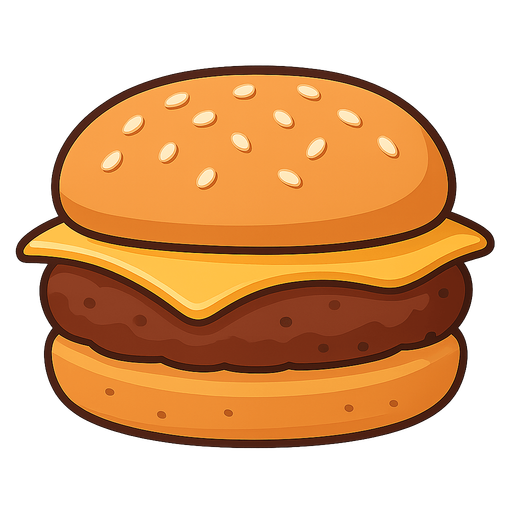 a hamburger
. No background. Transparent background. Blank background. No shadows. 2d. In-Game asset. flat