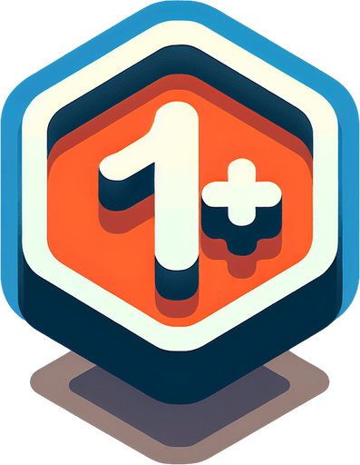 in-game asset. text that says "+1". blank background. minimalistic flat graphic. Single Game Texture. 2d. Blank background. High contrast. No shadows. orange, blue..
Single Game Texture. In-Game asset. 2d. Blank background. High contrast. No shadows.