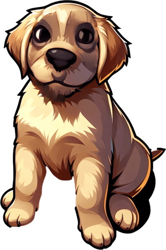 sad puppy. Single Game Texture. In-Game asset. 2d. High contrast.