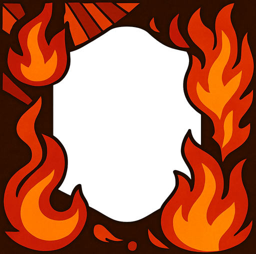 El margen para una carta que representa el tipo fuego