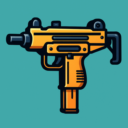 Uzi çiz.
In-Game asset.  2d.  High contrast.  No shadows