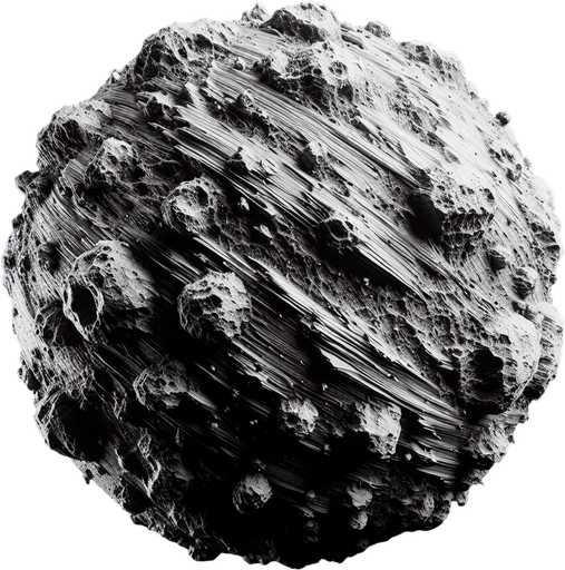 Meteor, highly detailed Single Game Texture. In-Game asset. 2d. Blank background. High contrast. No shadows.