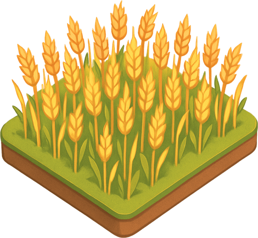 Una parcela de trigo.
In-Game asset.  No shadows