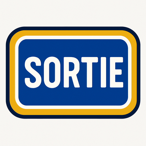 SORTIE BUTTON.
In-Game asset.  2d.  High contrast.  No shadows