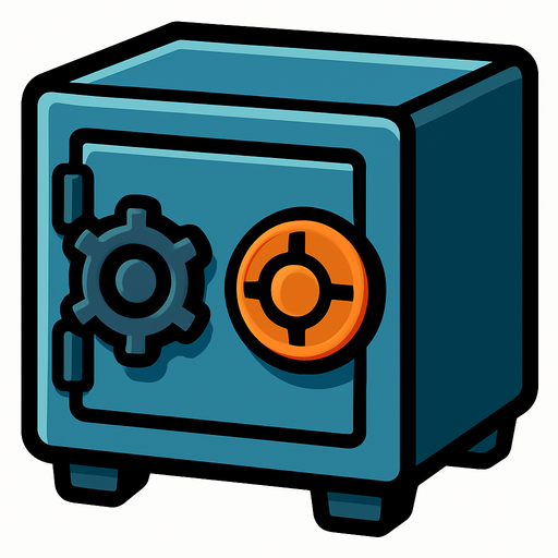 banka kasası küçük.
In-Game asset.  2d.  High contrast.  No shadows