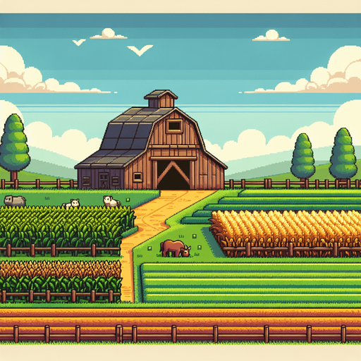 farm style

2D Platformer Background..
Single Game Texture. In-Game asset. 2d. Blank background. High contrast. No shadows.
