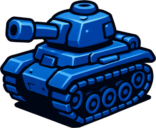 blue tank.
In-Game asset.  2d.  High contrast.  No shadows
