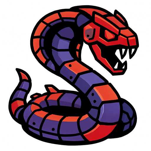 enemy robotic snake.
In-Game asset.  2d.  High contrast.  No shadows