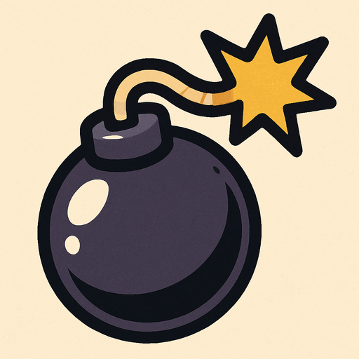 A tiny bomb.
In-Game asset.  2d.  High contrast.  No shadows
