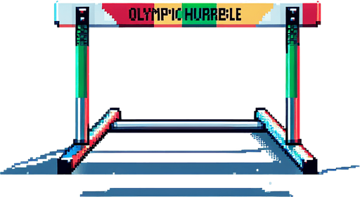 a single olympic hurdle. seen from the front. pixelated. 8 bit.
Single Game Texture. In-Game asset. 2d. Blank background. High contrast. No shadows.