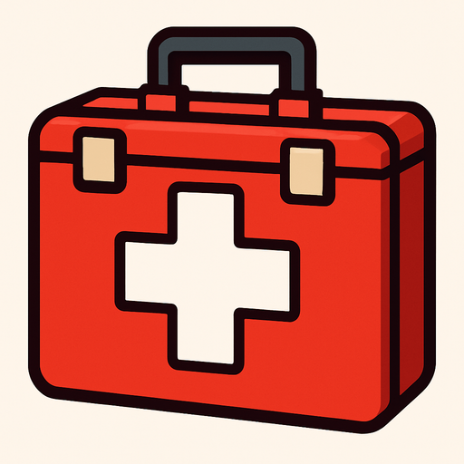 A health kit.
In-Game asset.  2d.  High contrast.  No shadows