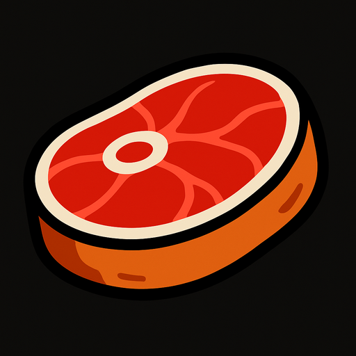 meat.
In-Game asset.  2d.  High contrast.  No shadows