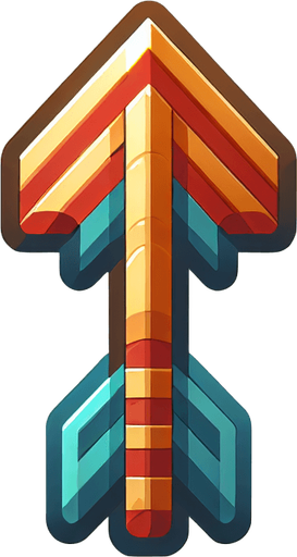 arrow.
Single Game Texture.  In-Game asset.  2d.  Blank background.  High contrast.  No shadows