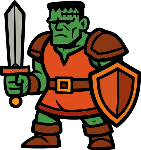 Frank  Warrior.
In-Game asset.  2d.  High contrast.  No shadows