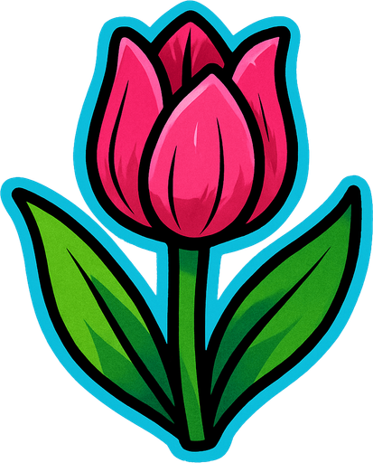Pink tulip.
In-Game asset.  2d.  High contrast.  No shadows