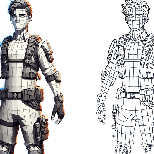 Player.
Single Game Texture.  In-Game asset.  2d.  Blank background.  High contrast.  No shadows