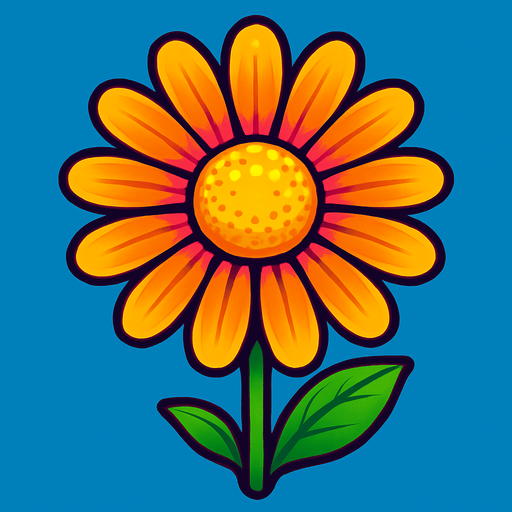 Daisy. Front. Make it vibrant..
In-Game asset.  2d.  High contrast.  No shadows