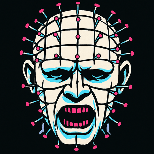 pinhead face.
In-Game asset.  2d.  High contrast.  No shadows