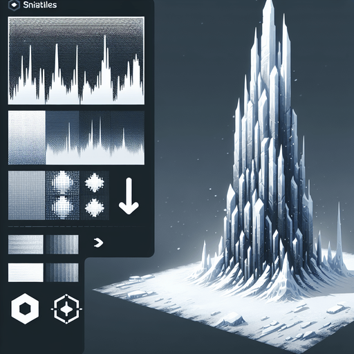 sharp taller snow & ice, light, HD, blur,
Single Game Texture. In-Game asset. 2d. Blank background. High contrast. No shadows.