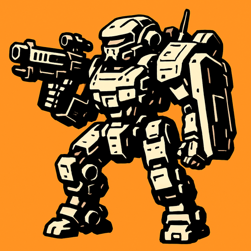 assaultBot.
In-Game asset.  2d.  High contrast.  No shadows