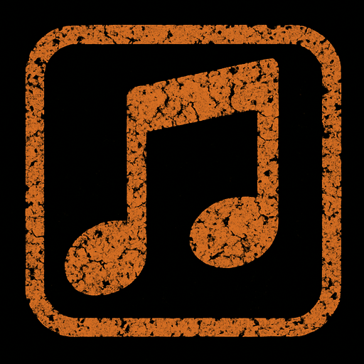 Generame una boton con dentro de forma de una nota musical con efectos de tierra.
In-Game asset.  2d.  High contrast.  No shadows