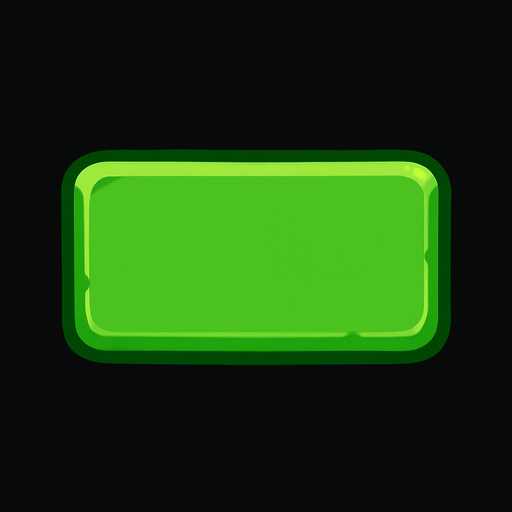 Green button rectangle.
In-Game asset.  2d.  High contrast.  No shadows