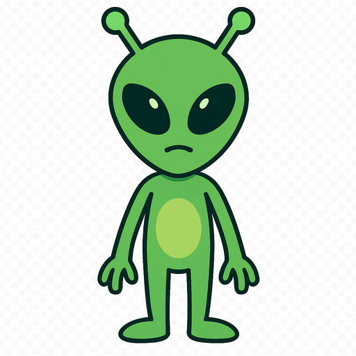 alien. No background. Transparent background. Blank background. No shadows. 2d. In-Game asset. flat