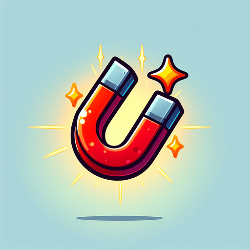 Powerup magnetic asset.
Single Game Texture.  In-Game asset.  2d.  Blank background.  High contrast.  No shadows