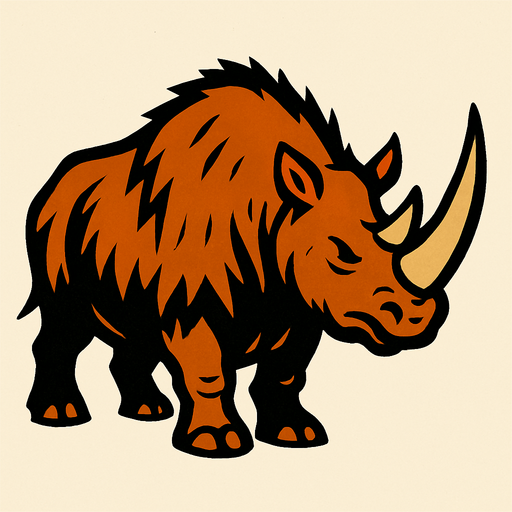 Wooly Rhino.
In-Game asset.  2d.  High contrast.  No shadows