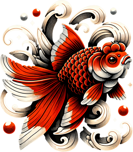 japon balığı.
Single Game Texture. In-Game asset. 2d. Blank background. High contrast. No shadows.