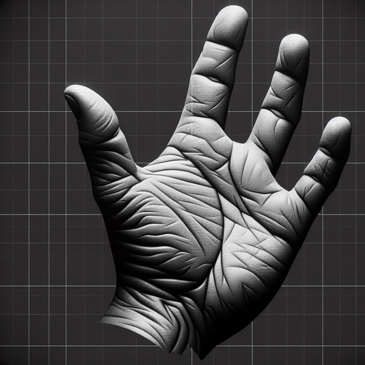 hand.
Single Game Texture. In-Game asset. 2d. Blank background. High contrast. No shadows.