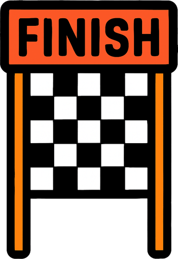 finish line vertical.
In-Game asset.  2d.  High contrast.  No shadows