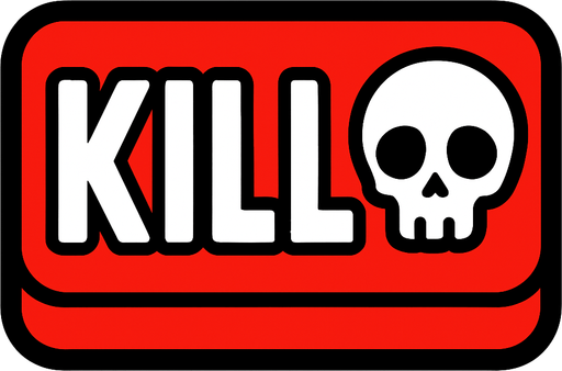 Kill button.
In-Game asset.  2d.  High contrast.  No shadows