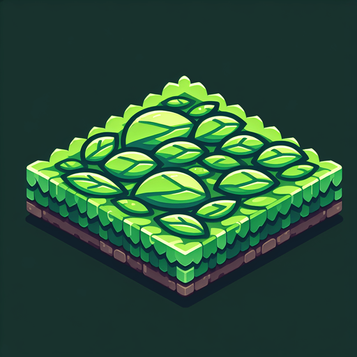 2d flat leaf green horizontal platform.
Single Game Texture. In-Game asset. 2d. Blank background. High contrast. No shadows.