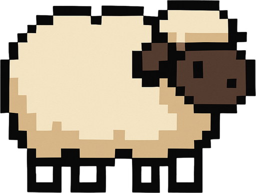 Koyun pixel.
In-Game asset.  2d.  High contrast.  No shadows