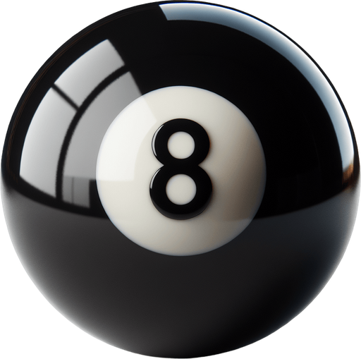 the 8 balls from pool.
In-Game asset. Blank background. High contrast.