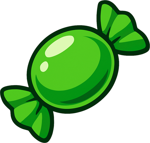 Yeşil seker.
In-Game asset.  2d.  High contrast.  No shadows
