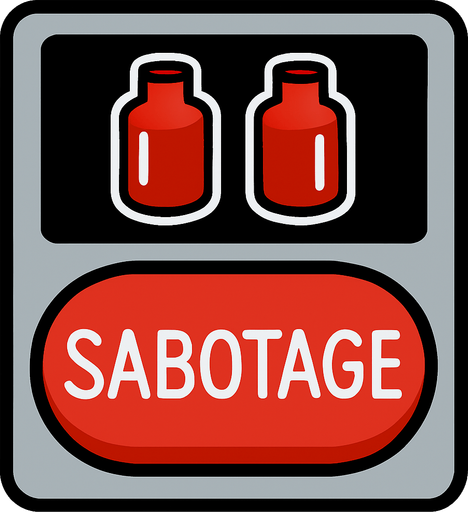 among us sabotageReactorButton.
In-Game asset.  2d.  High contrast.  No shadows