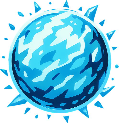 ice ball.
In-Game asset.  2d.  High contrast.  No shadows