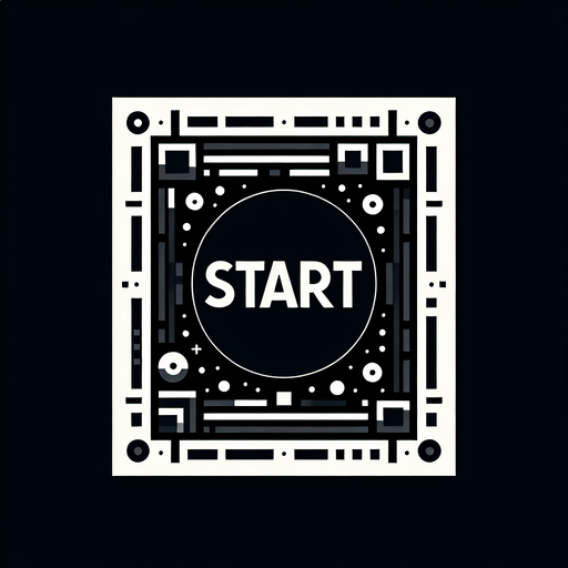 Black background with word start in middle.
Single Game Texture. In-Game asset. 2d. Blank background. High contrast. No shadows.