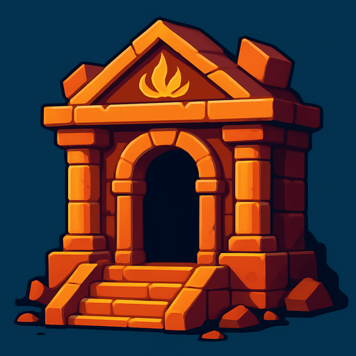 Tempale of fantasy games.
In-Game asset.  2d.  High contrast.  No shadows
