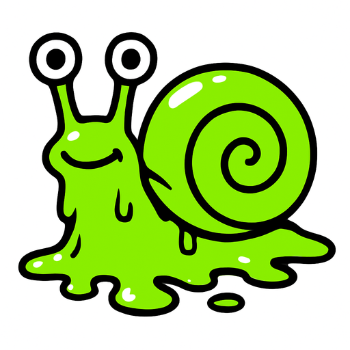 slimeSnail.
2d.  High contrast.  No shadows
