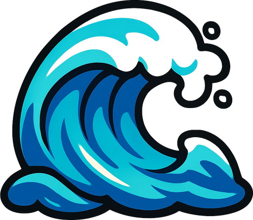 Small wave.
In-Game asset.  2d.  High contrast.  No shadows