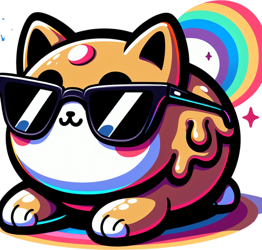 The character is a delightful Nyan Cat,with a cartoon-style essence while adopting the iconic features of this internet sensation. Its face remains round and expressive, hidden behind oversized, round, dark opaque sunglasses, giving it a mysterious yet endearing look. The transformation is most notable in its body, which now takes on the appearance of a colorful pop-tart, blending whimsy with sweetness. This unique body, smaller in proportion to its playful head, maintains the character's cute, chubby charm. Adding to its magical allure, a vibrant rainbow trail extends from behind, symbolizing its journey through the digital cosmos. The Nyan Cat's paws are positioned comfortably in front, suggesting a relaxed flight posture as it glides across the screen. This new rendition, combining the original cat's casual charm with the fantastical elements of Nyan Cat, creates a perfect mascot for both whimsical children's content and digital platforms looking to capture the heartwarming joy of internet culture..
Single Game Texture. In-Game asset. 2d. Blank background. High contrast. No shadows.