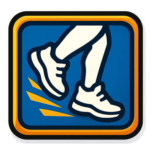 Running feet icon.
In-Game asset.  2d.  High contrast.  No shadows