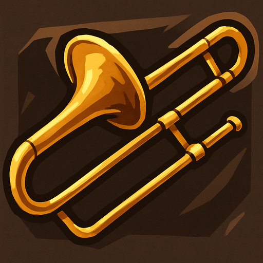 make a 2d trambone image.
In-Game asset.  2d.  High contrast