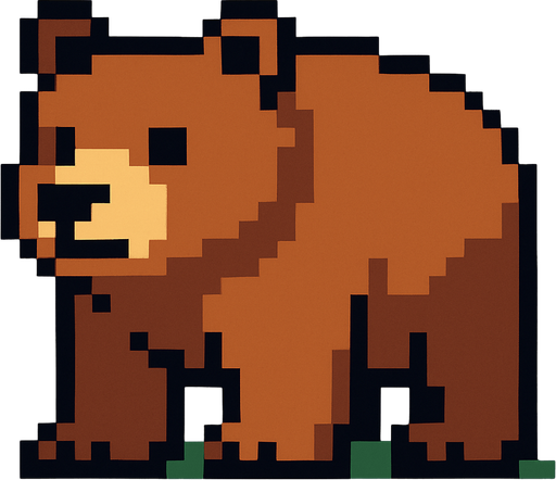 Bear pixel.
In-Game asset.  2d.  High contrast.  No shadows